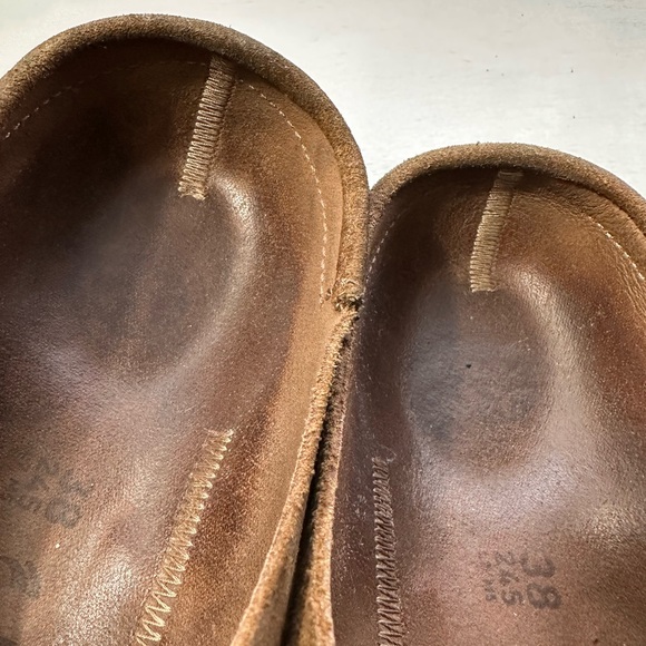 Birkenstock Buckley Brown Suede Slip-On Loafers with Buckle - Picture 14 of 15
